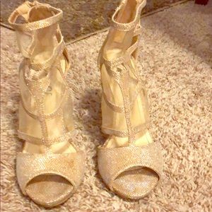 Shimmer gold heels